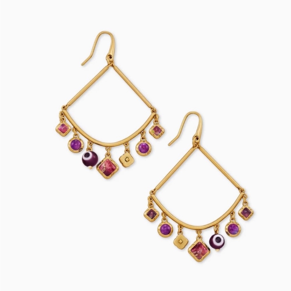 Kendra Scott plum mix drop earrings. NWT. Comes with dust bag and gift box.